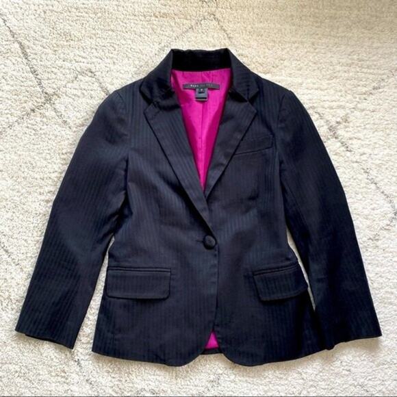 Marc Jacobs Black Pinstripe Blazer Size 2 - Picture 2 of 7